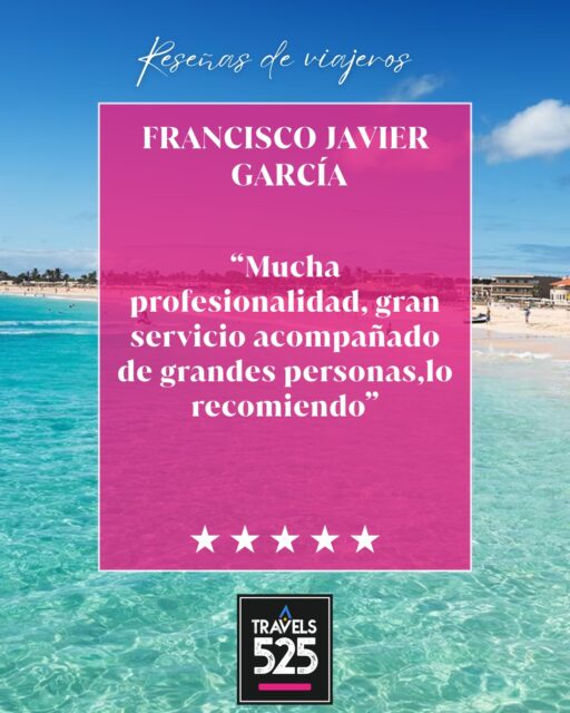 ¡Muchas gracias Francisco Javier por tus amables palabras!
Recuerda que siempre puedes contactarnos directamente para reservas o cualquier consulta:
📲 WhatsApp: +34 968 57 59 75
👩‍💻 Web: www.travels525.com
¡Esperamos darte la bienvenida de nuevo muy pronto en 525 Travels!
---
Thank you so much Francisco Javier for your kind words!💙🤍
Remember, you can always contact us directly for bookings or any questions: 🚢🌍✈️
📲 WhatsApp: +34 968 57 59 75
👩‍💻 Web: www.travels525.com
We hope to welcome you back very soon at 525 Travels!